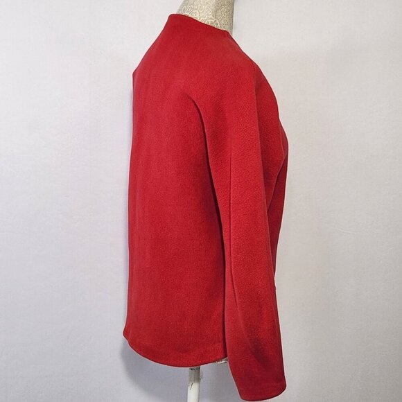 Chico's Size 2/12-L Red Long Sleeve 3/4 Clasp Front Cardigan Sweater Jacket City - Picture 8 of 15